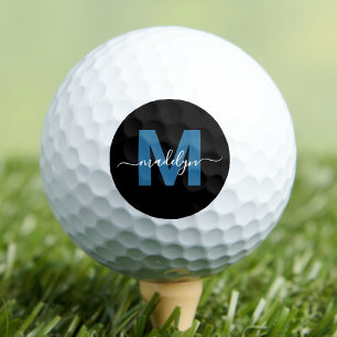 Balles De Golf Initiales de nom de monogramme bleu moderne person