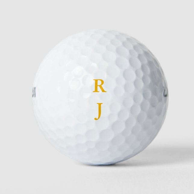 Balles De Golf Initiales du monogramme jaune (Devant)