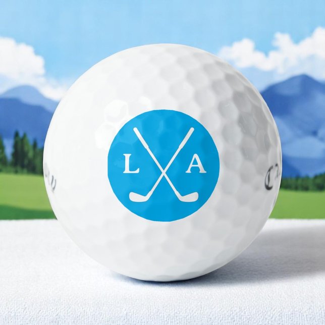 Balles De Golf Initiales et clubs Azure Golfer (Créateur téléchargé)