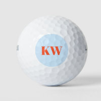 Initiales Monogramme Moderne Bleu Orange Personnal