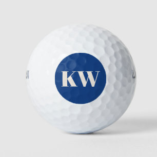 Balles De Golf Initiales Monogramme Moderne en Bleu Cobalt Person