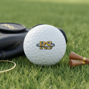Balles De Golf Initiales Monogramme Orbite Noire Tout Couleur ID1