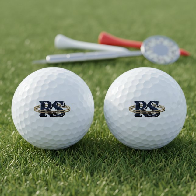 Balles De Golf Initiales Monogramme Orbite Or Personnalisables To (Créateur téléchargé)