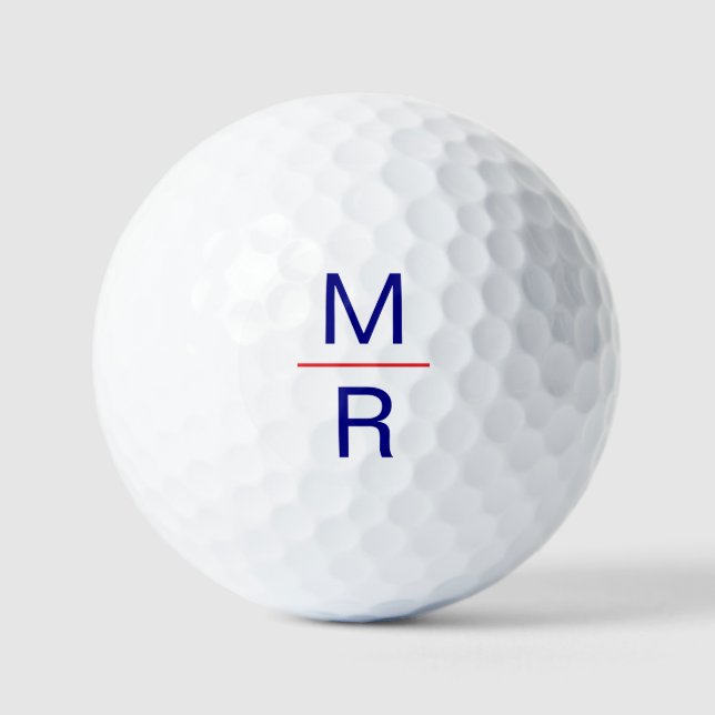 Balles De Golf Initiales Monogramme Typographie Moderne Élégante  (Recto)