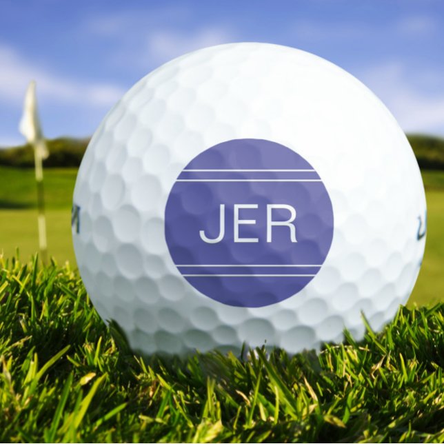 Balles De Golf Initiales Monogrammes de Golfeur Personnalisées Bl (Custom Golfer Monogrammed Initials Periwinkle Blue Golf Balls)