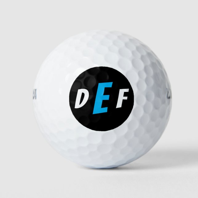 Balles De Golf Initiales Monogrammes modernes pour hommes Bleu (Devant)