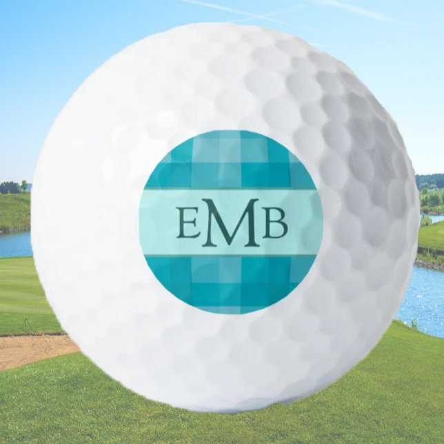 Balles De Golf Initiales Monogrammes Personnalisées turquoises (Créateur téléchargé)