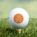 Balles De Golf Initiales monographiques personnalisées avec Clubs<br><div class="desc">Élevez votre jeu avec cette balle de golf élégante personnalisée avec un monogramme orange et un design de club croisé. Parfait pour les amateurs de golf, les cadeaux de tournois, les faveurs des groomsmen, ou les surprises de la Fête des Pères. Personnalisable avec vos initiales pour une touche unique sur...</div>