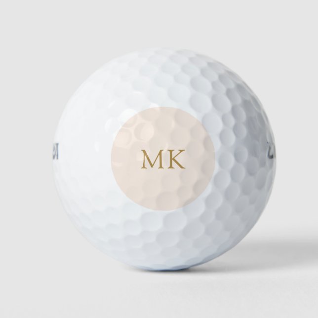 Balles De Golf Initiales monographiques personnalisées Or moderne (Devant)