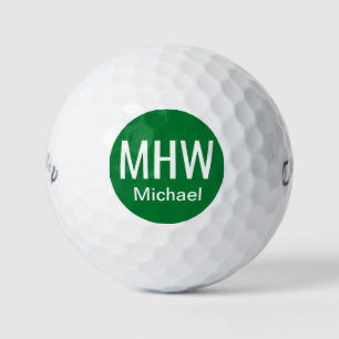 Balles De Golf Initiales Nom Vert