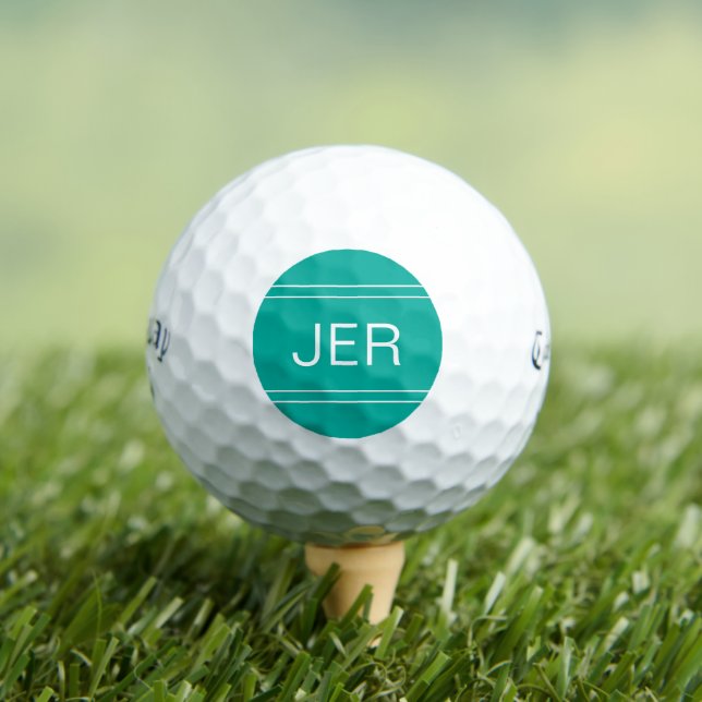 Balles De Golf Initiales personnalisées sarcelle pour golfeur (T-shirt Insitu)
