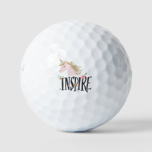 Balles De Golf Inspirer Gold Mane Unicorn