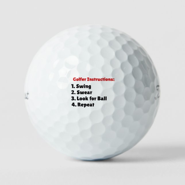 Balles De Golf Instructions pour les golfeurs 1. Coudre 2. Jure 3 (Recto)
