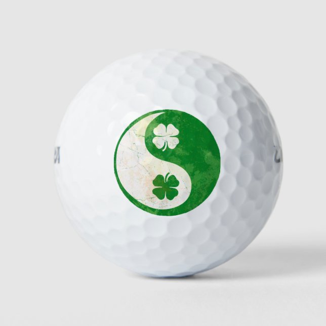 Balles De Golf Irish Yin Yang Design Shamrock (Devant)