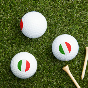 Balles De Golf Italie, couleurs du drapeau rouge, blanc, vert,