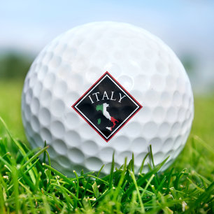 Balles De Golf Italie Drapeau italien Italia Carte Diamant noir