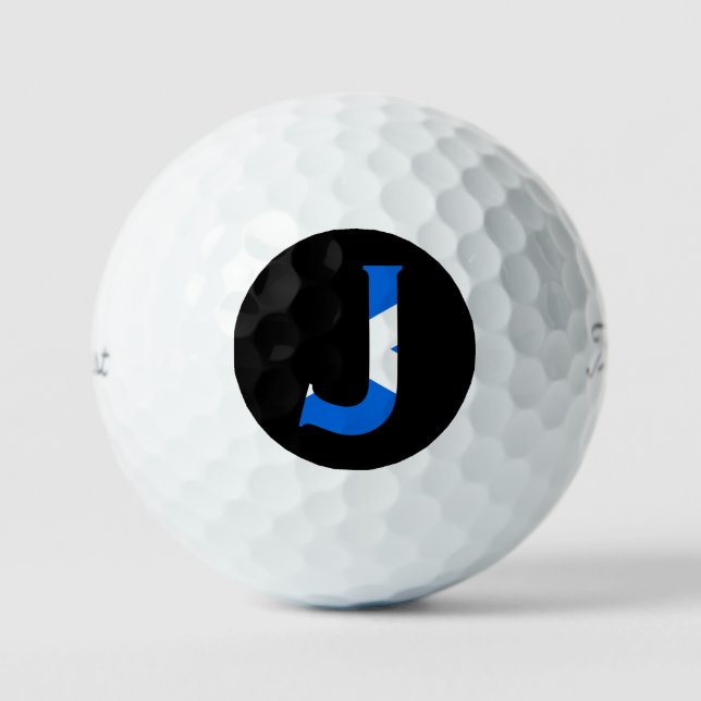 Balles De Golf J Monogram superposé sur Scottish Flag tpv1 gbcnt (Recto)