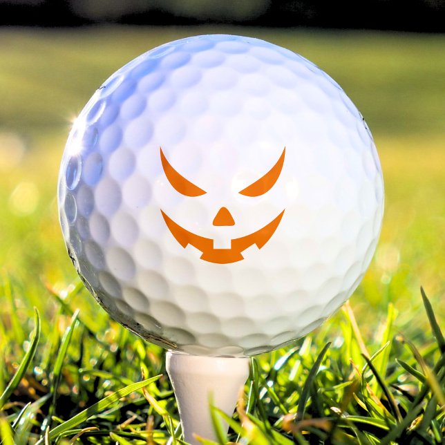 Balles De Golf Jack-o'-lantern Citrouille Orange Halloween (orange jack o lantern pumpkin face Halloween golf ball)