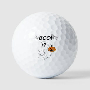Balles De Golf Jack-o’ lanterne et un fantôme blanc Boo Halloween