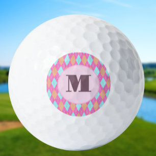Balles De Golf Jacquard de preppy rose rouillé femme monogramme p