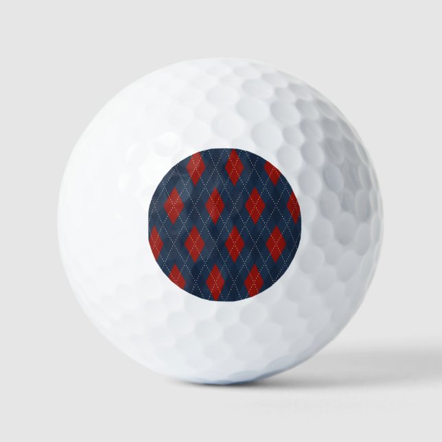 Balles De Golf Jacquard Royal Bleu Motif de Noël (Recto)