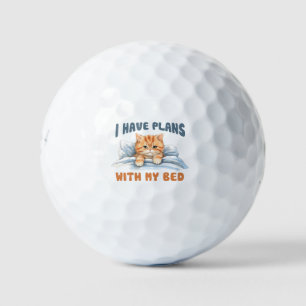 Balles De Golf J'ai des plans avec mon lit - Cosy Orange Chat