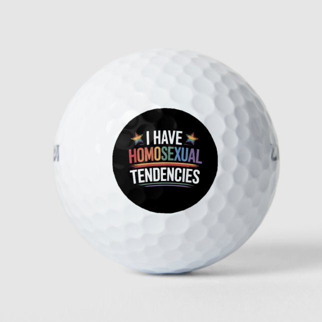 Balles De Golf J'ai des tendances homosexuelles Fierté LGBTQ Arc- (Devant)