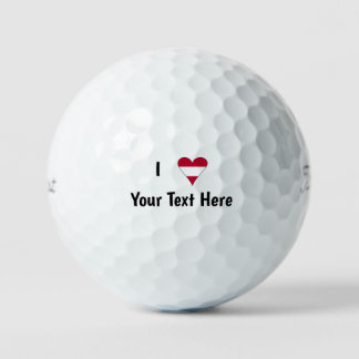 Balles De Golf J'aime (Drapeau Autrichien Cœur) Personnalisé