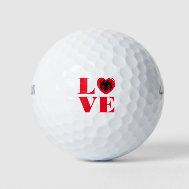 Balles De Golf J'aime l'Albanie (Devant)