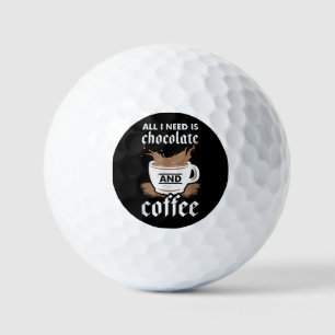 Balles De Golf J'Aime Le Chocolat Et Le Café