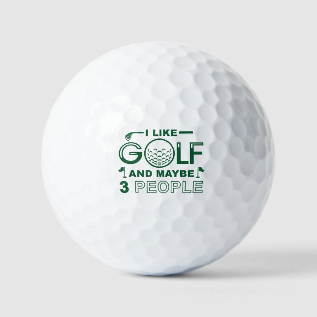 Balles De Golf J'Aime Le Golf Et Peut-Être 3 Personnes (Recto)