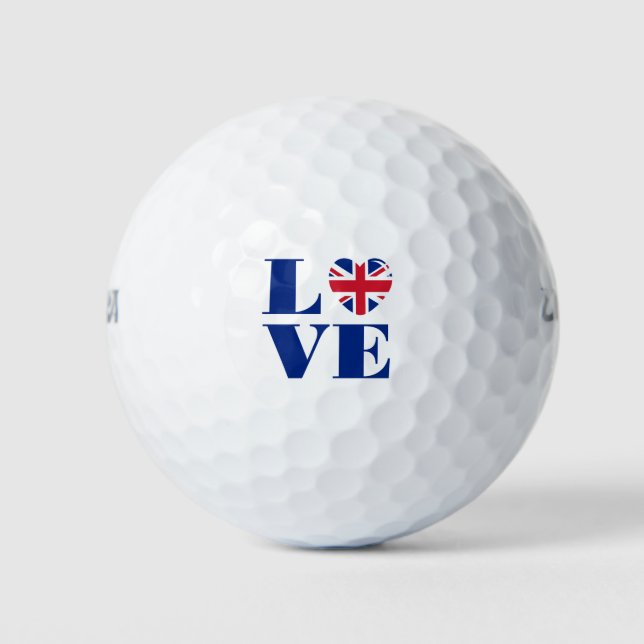 Balles De Golf J'aime le Royaume-Uni (Devant)