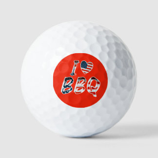 Balles De Golf J'aime les BBQ, Patriotique Américain