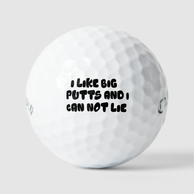 Balles De Golf J'aime les grosses putts Golf Balls - Blagues de g (Recto)