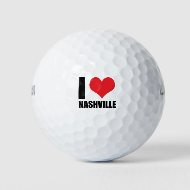 Balles De Golf J'aime Nashville (Devant)