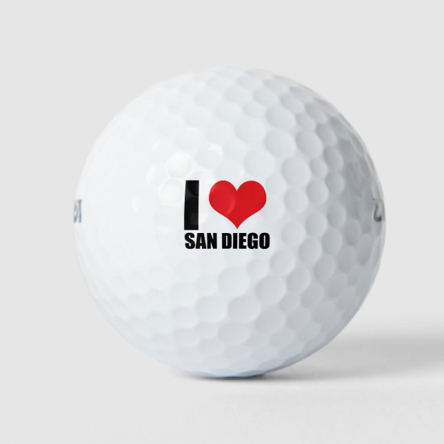 Balles De Golf J'aime San Diego (Devant)