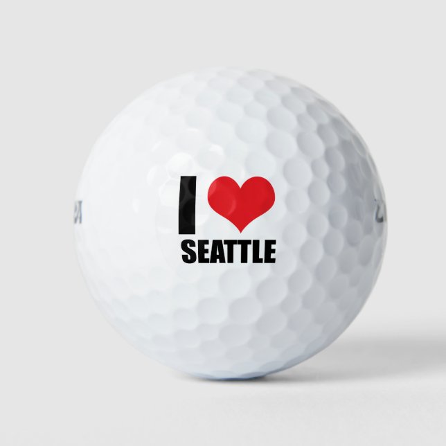 Balles De Golf J'aime Seattle (Devant)
