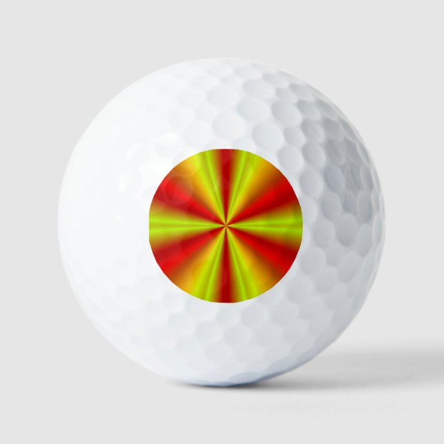 Balles De Golf Jaune Or Rouge Arc-en-ciel (Recto)
