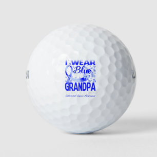 Balles De Golf Je Porte Du Bleu Pour Mon Grand-Père Cancer Colore
