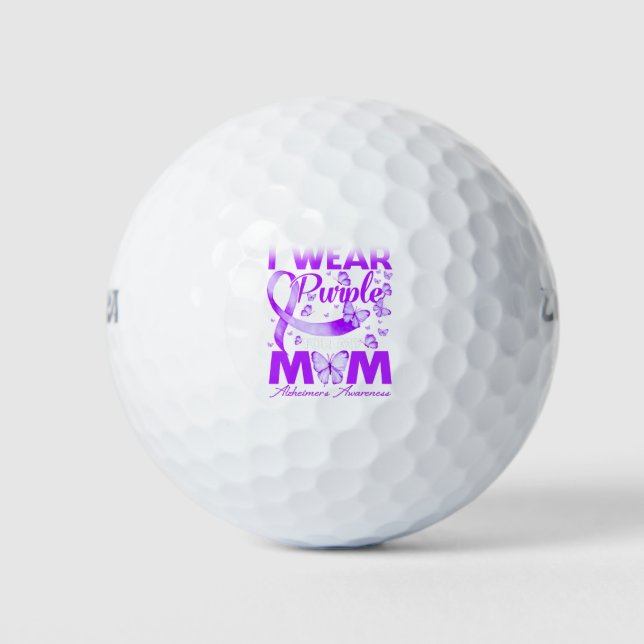 Balles De Golf Je porte le violet pour ma mère La conscience d'Al (Devant)