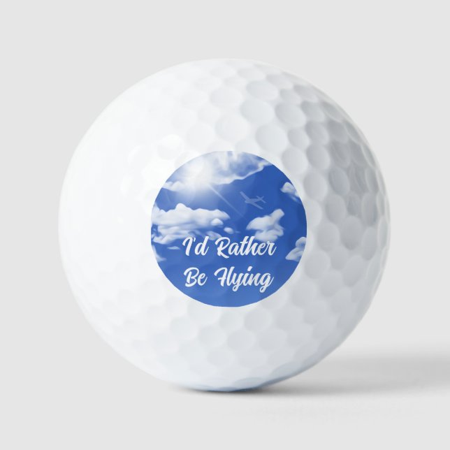 Balles De Golf "Je préfère voler" Sky Plane Golf Balls (Recto)