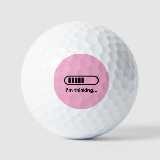 Balles De Golf Je réfléchis... Barre de progression rose minimali (Recto)