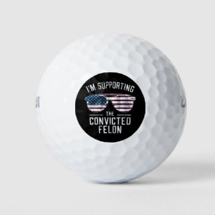Balles De Golf Je soutiens le condamné Felon Pro Trump 2024