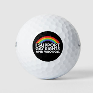 Balles De Golf Je soutiens les droits des homosexuels et les faut