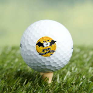 Balles De Golf Je suis Batty Orange et Yellow Swirl