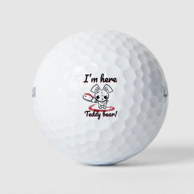 Balles De Golf Je suis ici Teddy Bear Grumpy Voodoo Bunny (Devant)