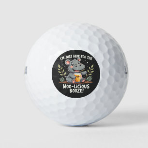 Balles De Golf Je suis juste ici pour le Moo-licious Booze Moo De