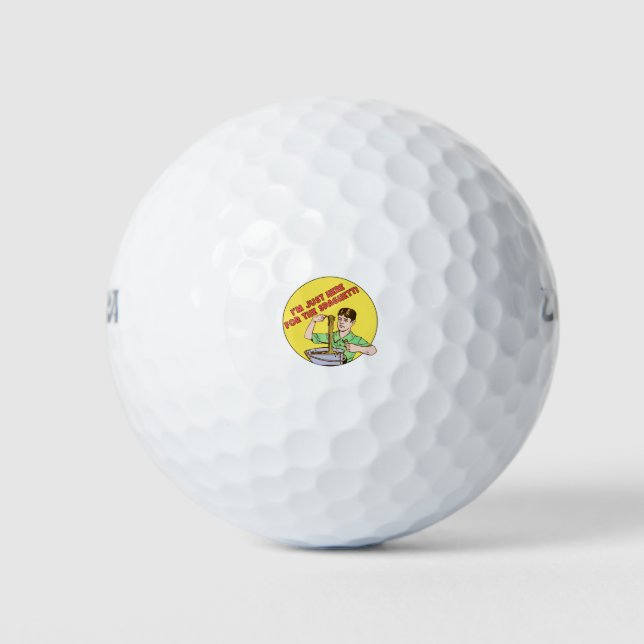 Balles De Golf Je suis juste ici pour les spaghettis (Devant)