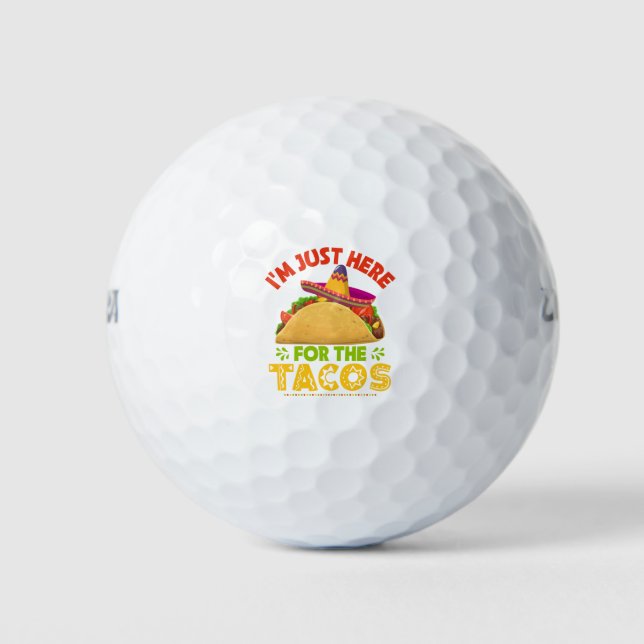 Balles De Golf Je suis juste là pour les Tacos (Devant)