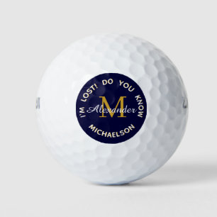 Balles De Golf "Je suis perdu Vous savez" Monogramme Nom Marine B